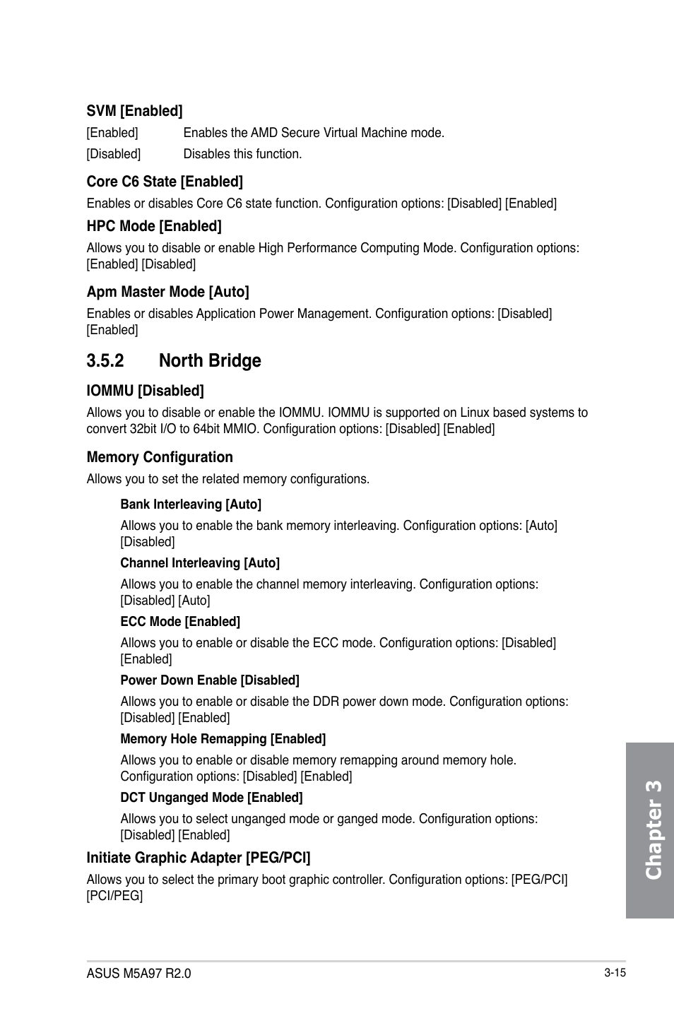 2 north bridge, North bridge -15, Chapter 3 | Asus M5A97 R2.0 User Manual | Page 75 / 152