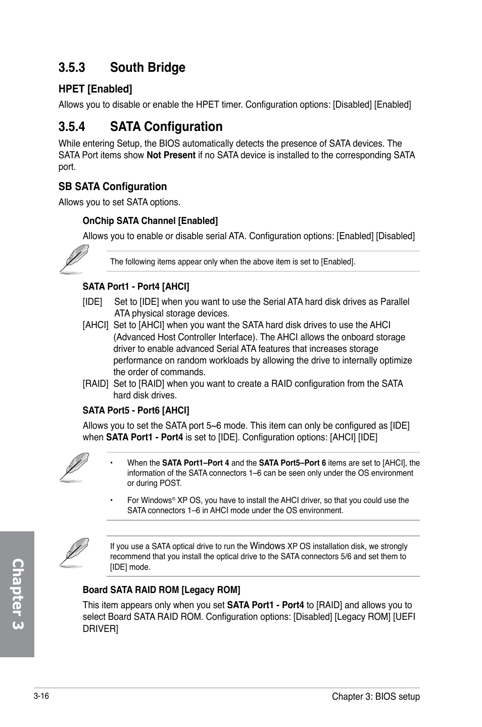 3 south bridge, 4 sata configuration, South bridge -16 | Sata configuration -16, Chapter 3 | Asus M5A97 R2.0 User Manual | Page 76 / 152