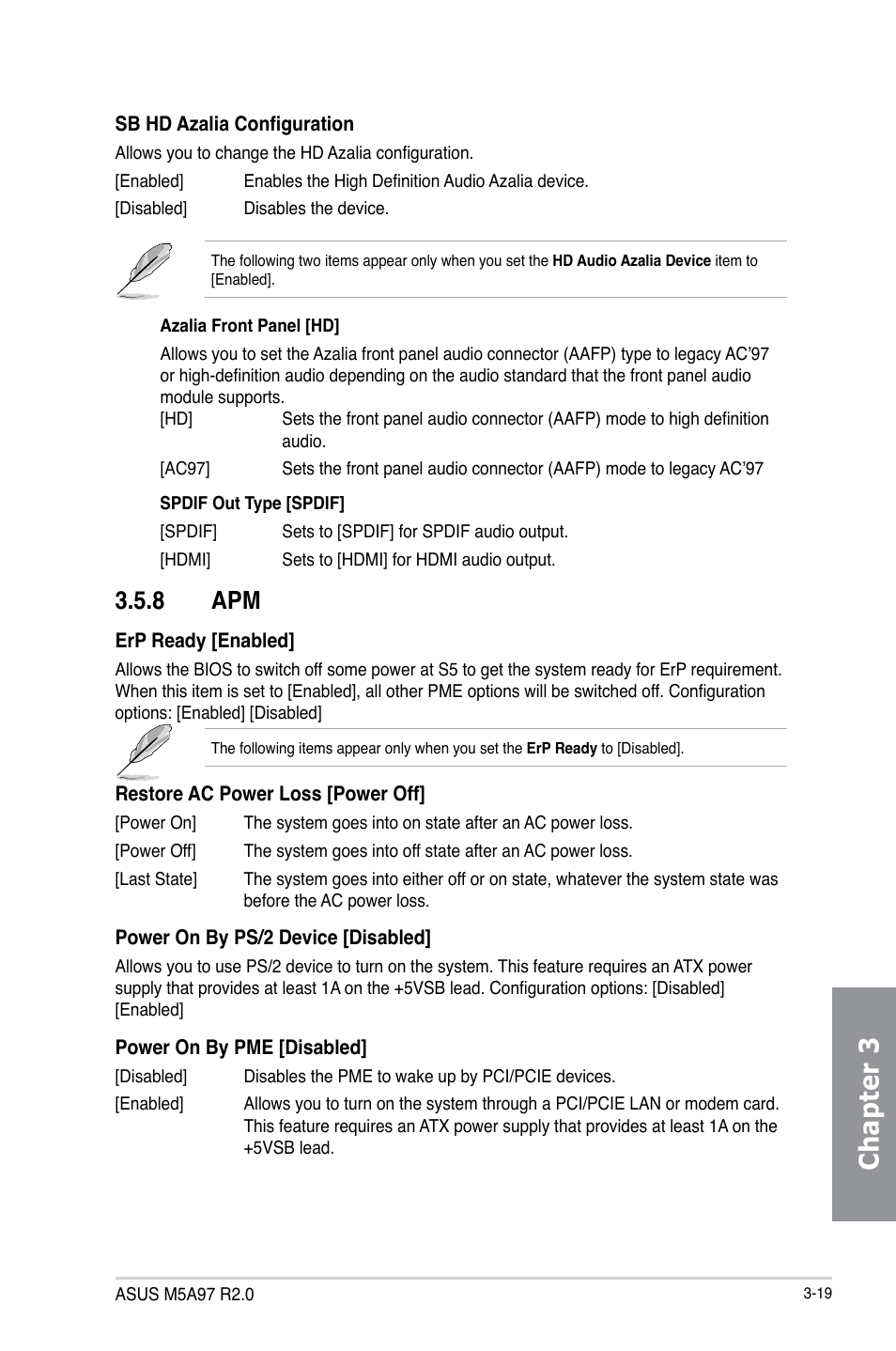 8 apm, Apm -19, Chapter 3 | Asus M5A97 R2.0 User Manual | Page 79 / 152