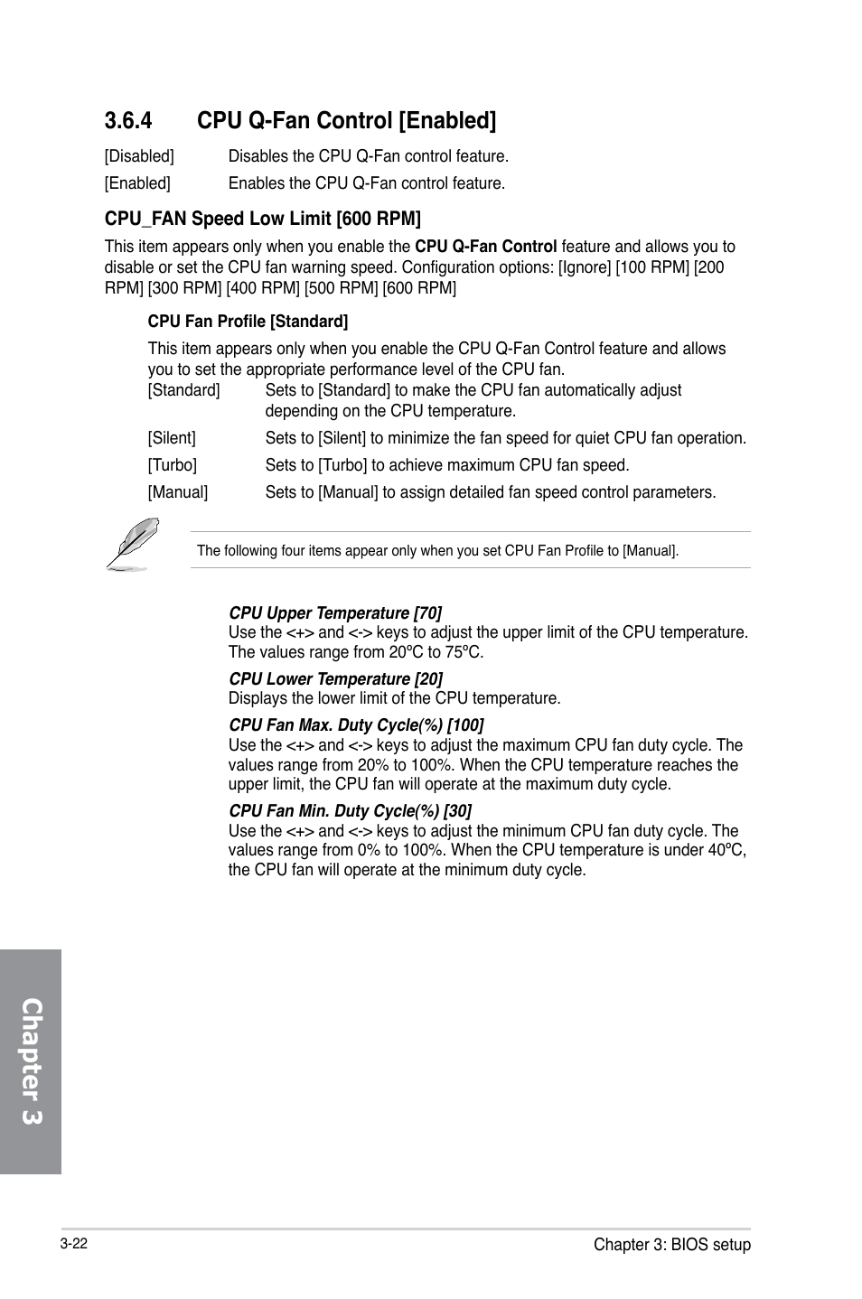 Chapter 3, 4 cpu q-fan control [enabled | Asus M5A97 R2.0 User Manual | Page 82 / 152
