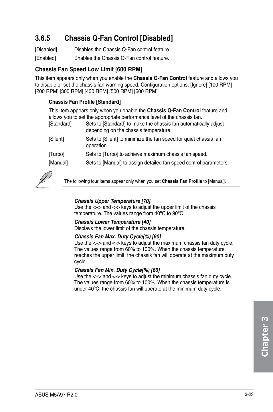 Chapter 3, 5 chassis q-fan control [disabled | Asus M5A97 R2.0 User Manual | Page 83 / 152