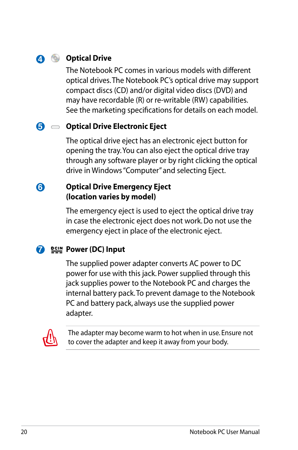 Asus R501DP User Manual | Page 20 / 118