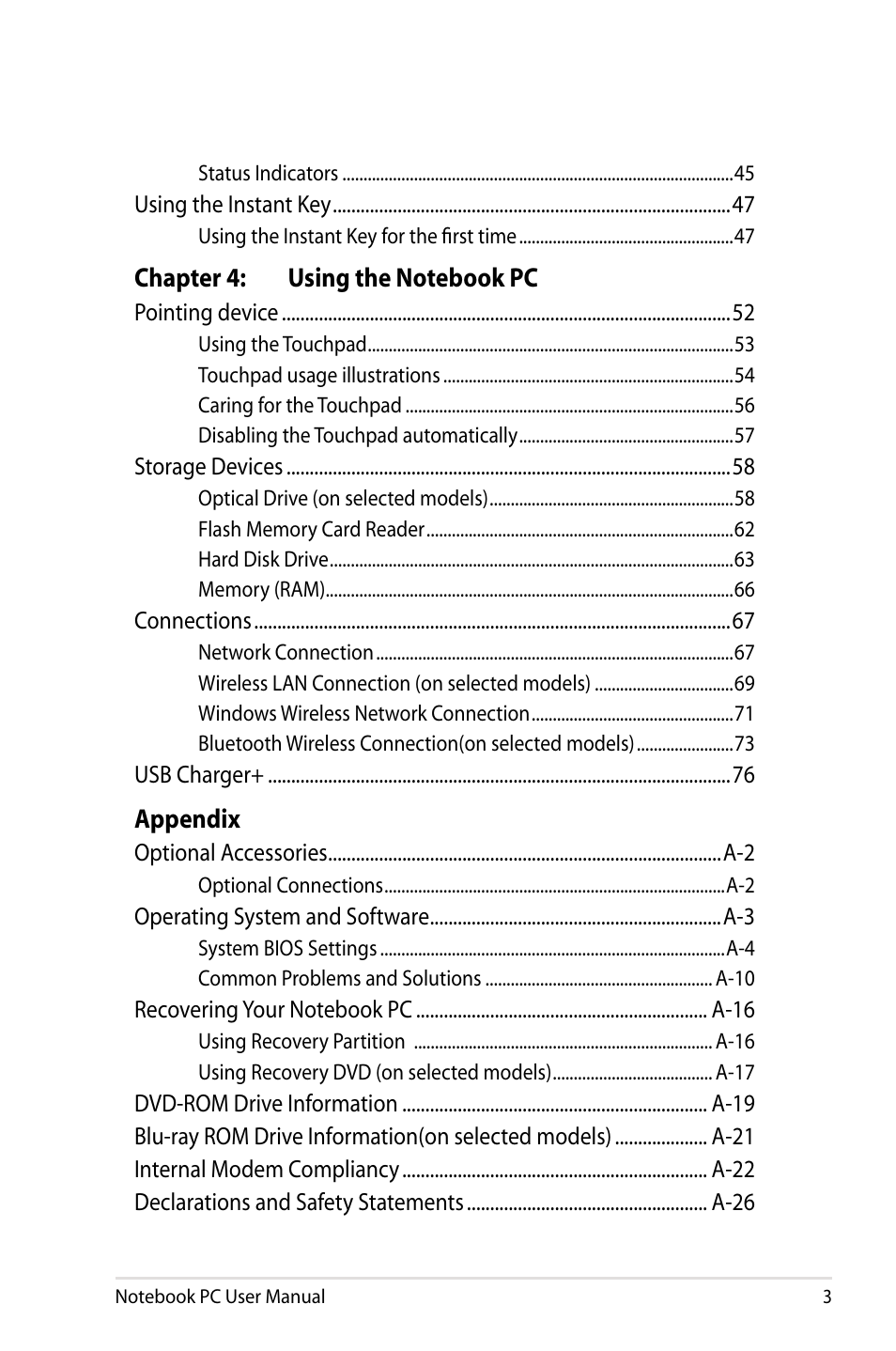 Asus R501DP User Manual | Page 3 / 118