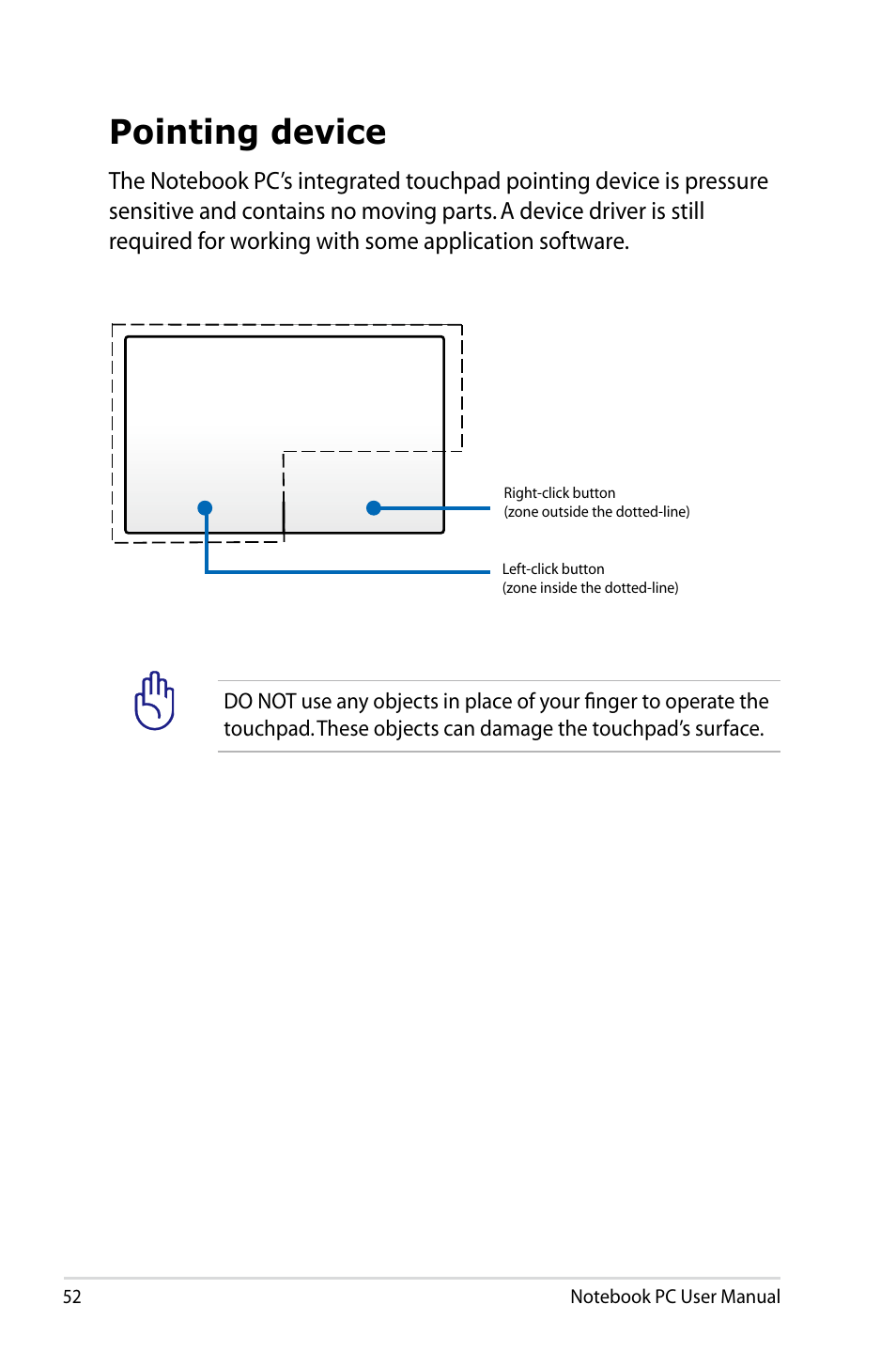 Pointing device | Asus R501DP User Manual | Page 52 / 118