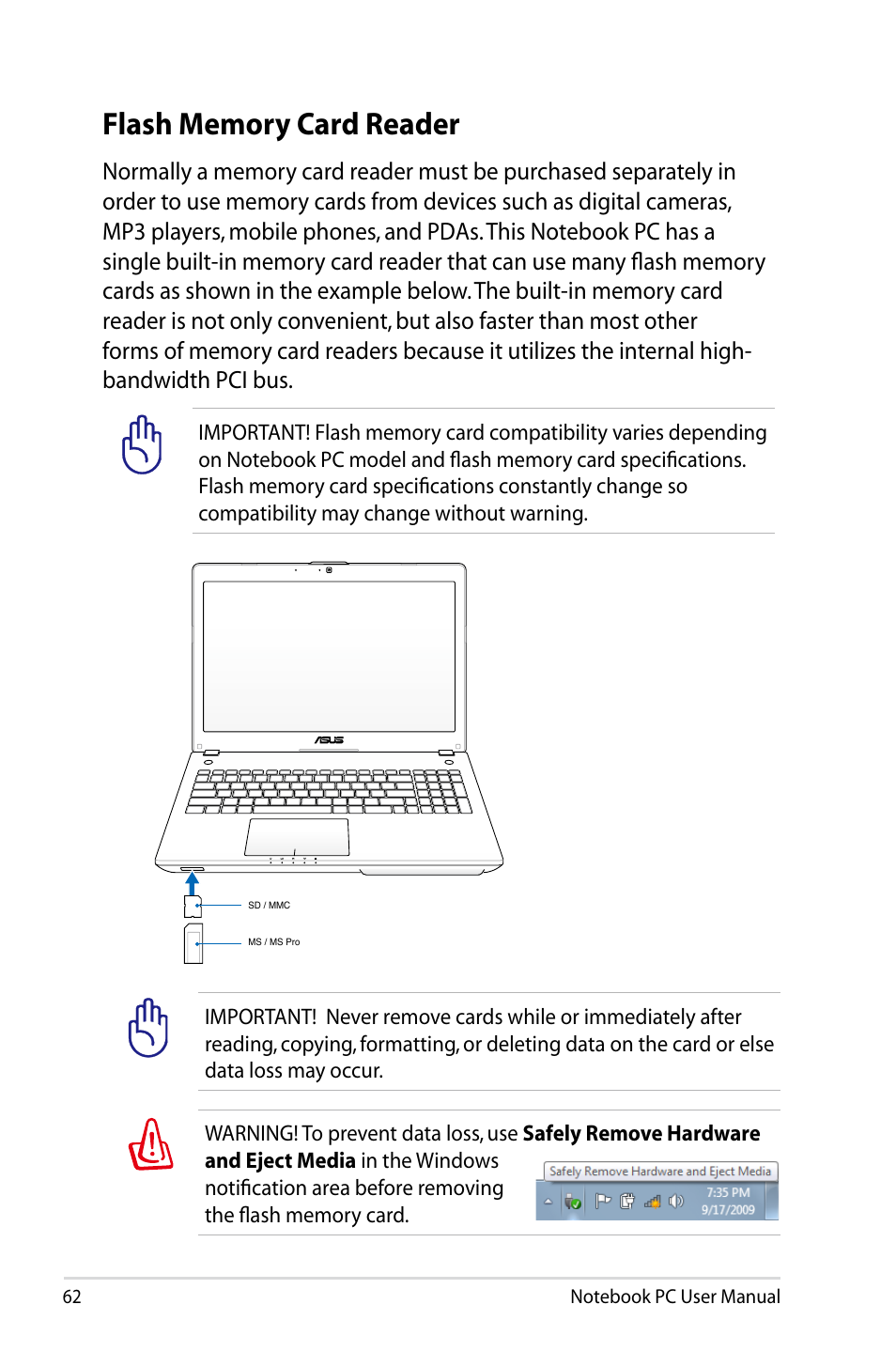 Asus R501DP User Manual | Page 62 / 118