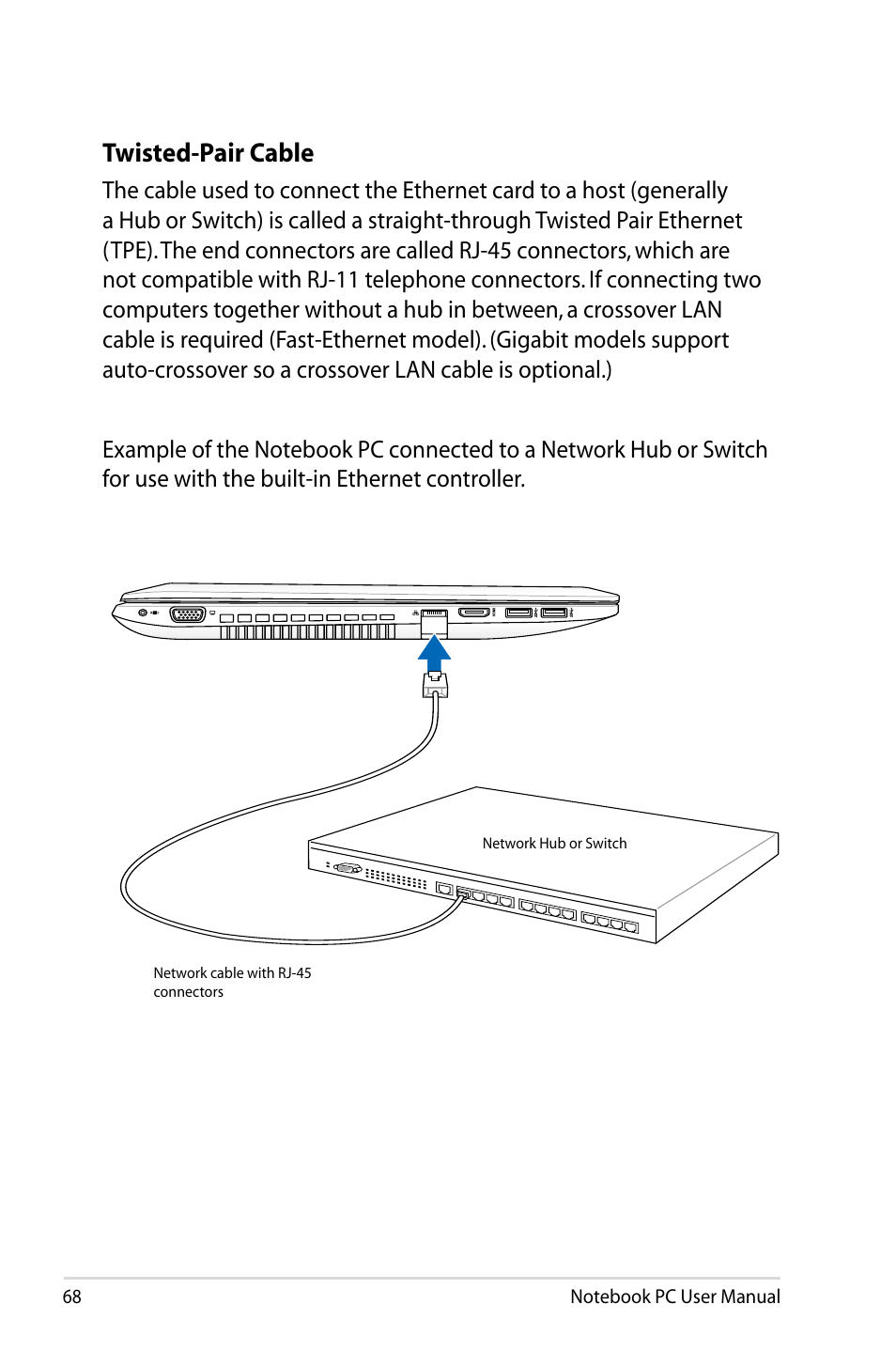 Twisted-pair cable | Asus R501DP User Manual | Page 68 / 118