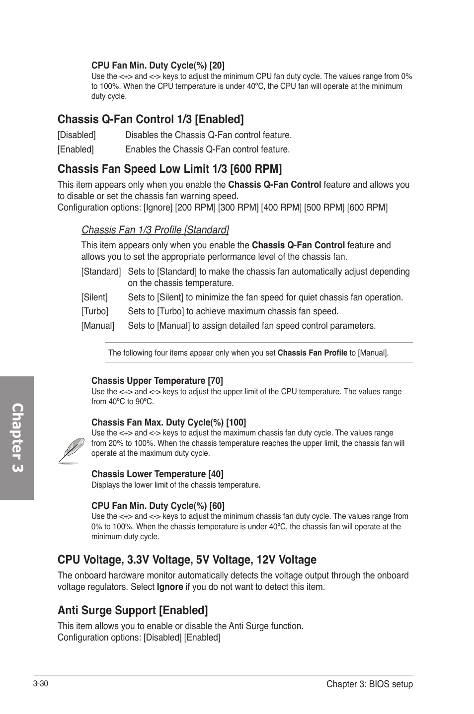 Chapter 3, Chassis q-fan control 1/3 [enabled, Anti surge support [enabled | Asus P8Z77-V User Manual | Page 102 / 174