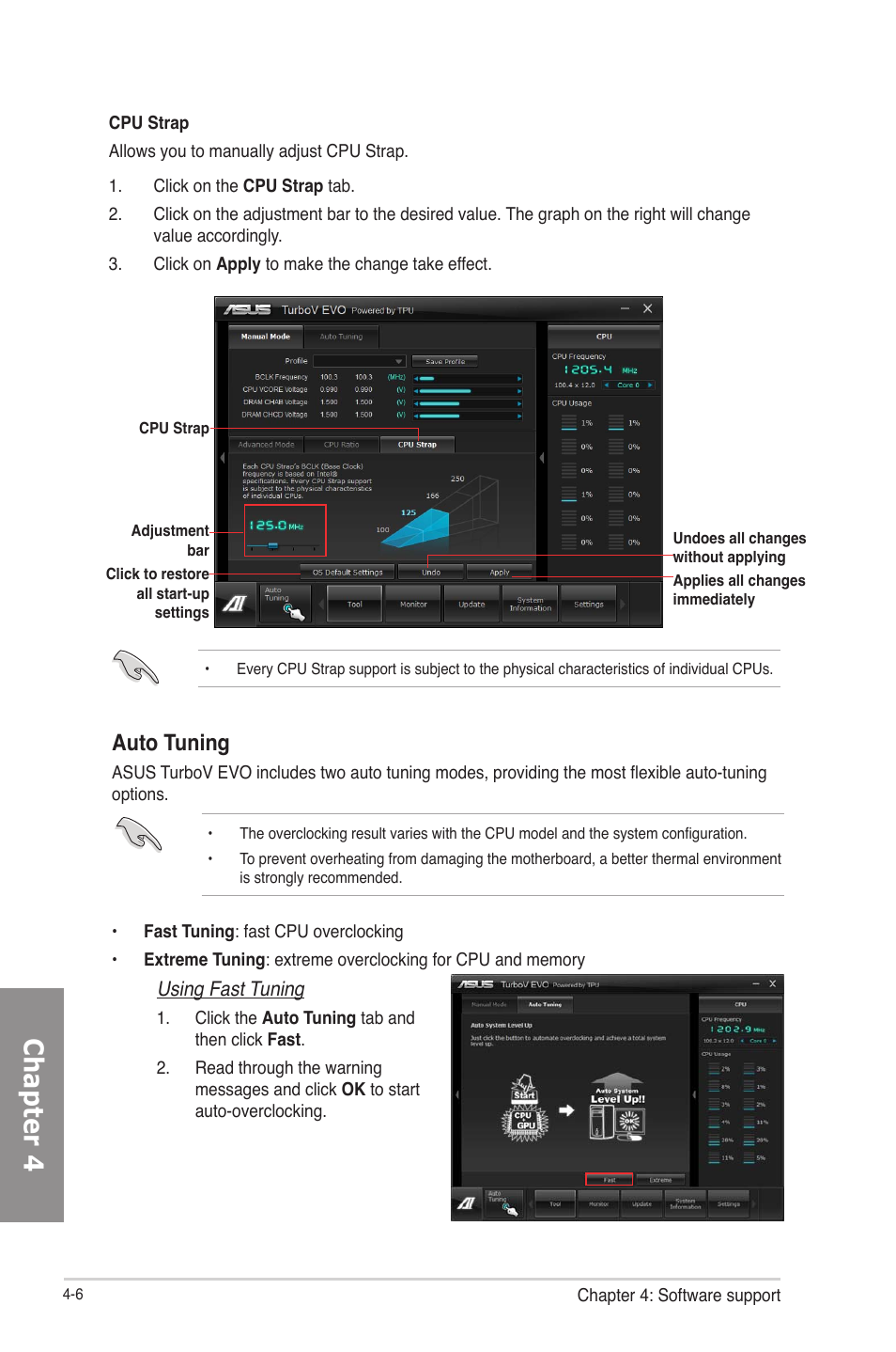 Chapter 4, Auto tuning | Asus P8Z77-V User Manual | Page 120 / 174