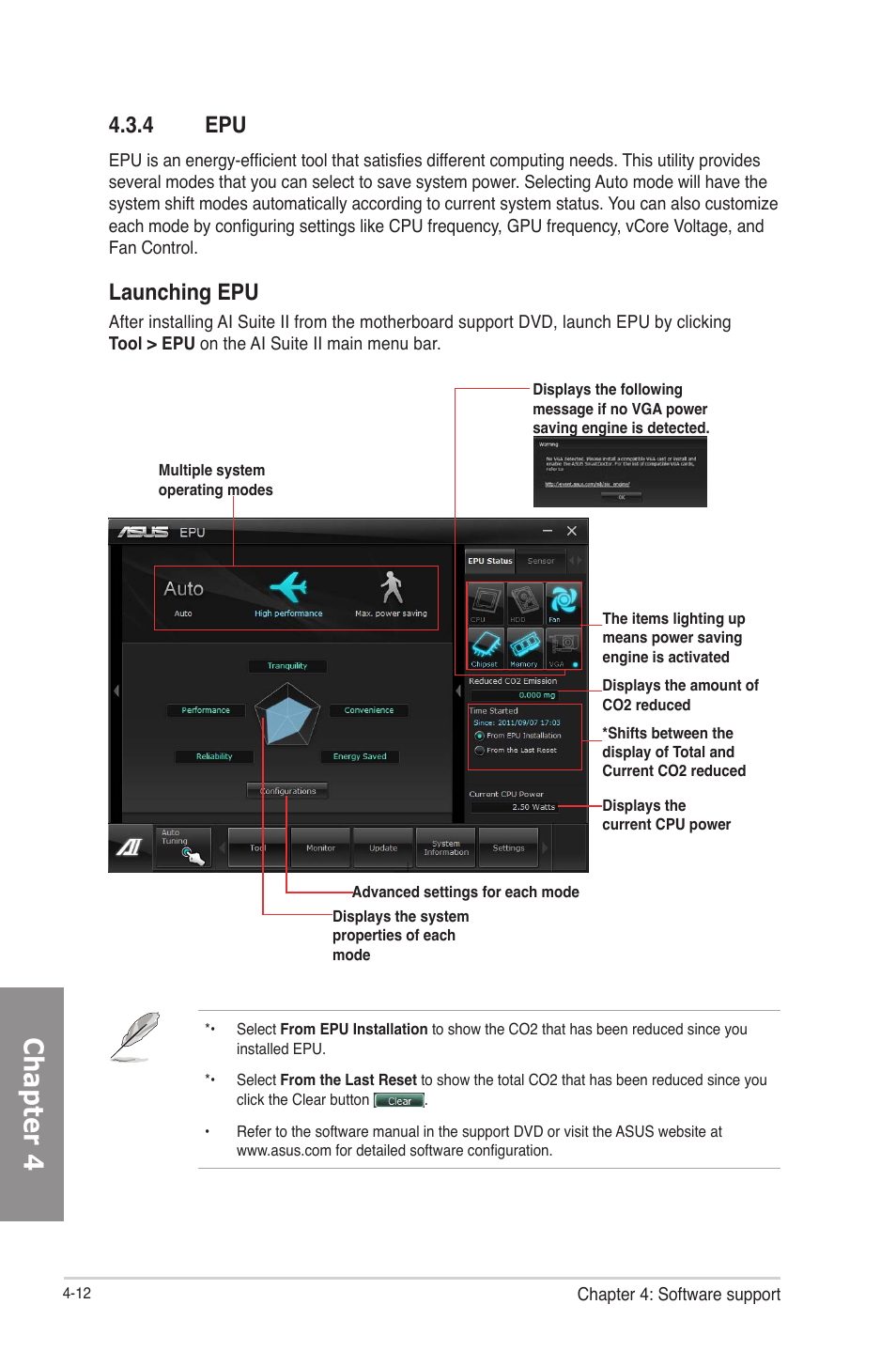 4 epu, Epu -12, Chapter 4 | Launching epu | Asus P8Z77-V User Manual | Page 126 / 174