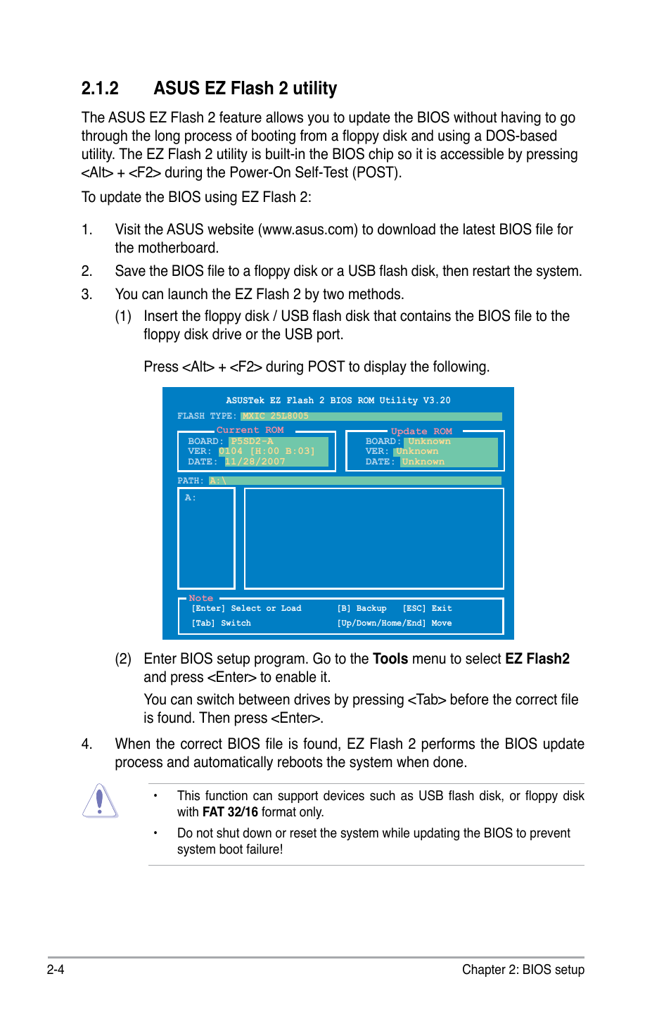 2 asus ez flash 2 utility | Asus P5SD2-A User Manual | Page 52 / 96