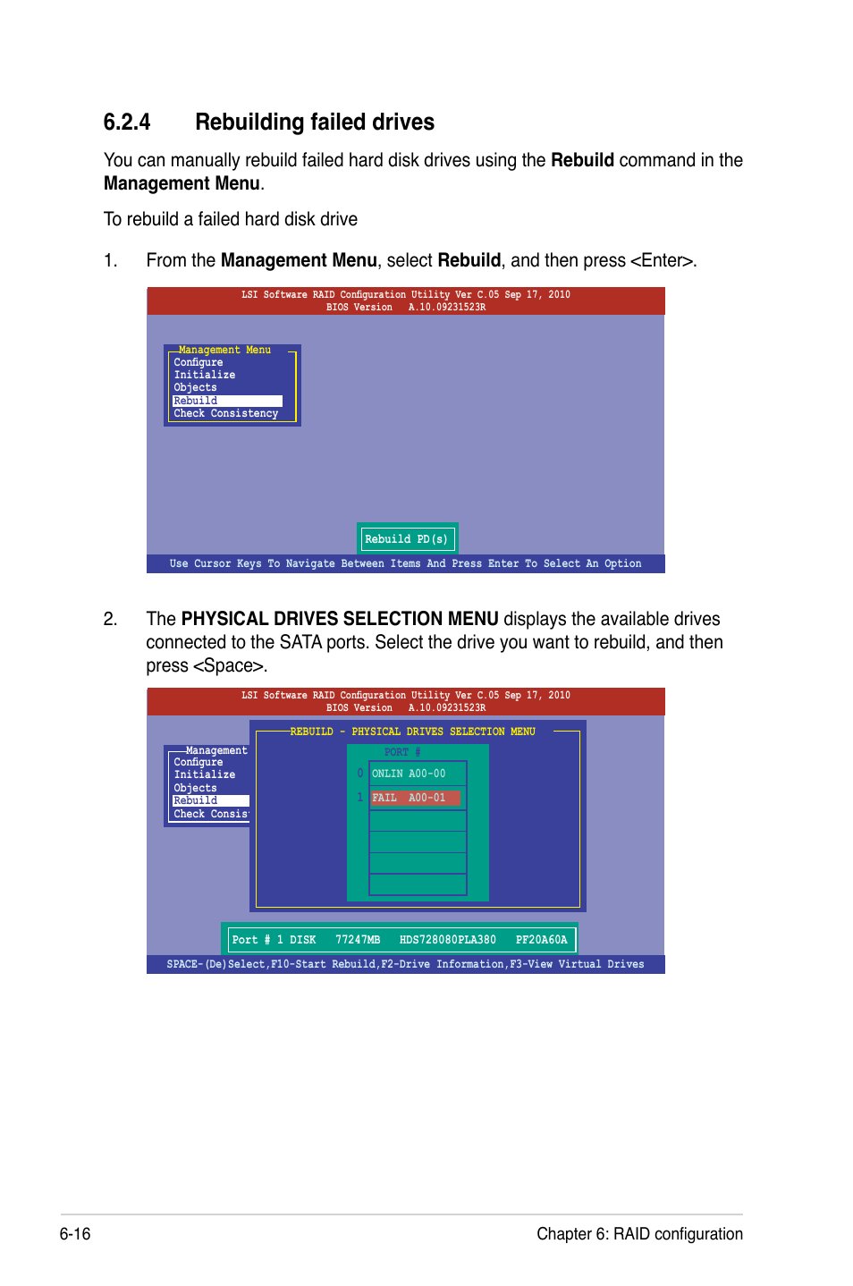 4 rebuilding failed drives | Asus ESC4000 G2 User Manual | Page 136 / 200