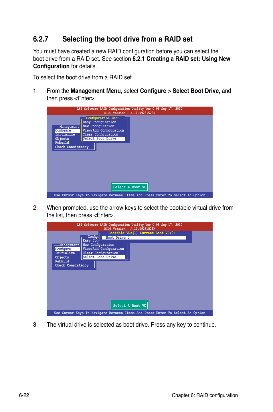 7 selecting the boot drive from a raid set | Asus ESC4000 G2 User Manual | Page 142 / 200