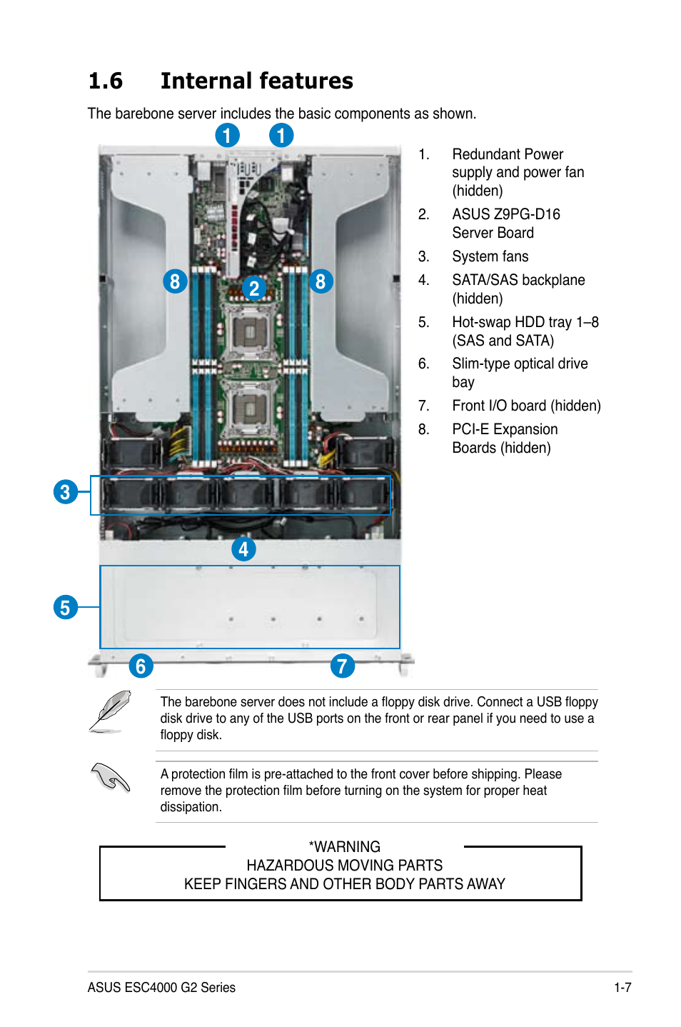 6 internal features | Asus ESC4000 G2 User Manual | Page 19 / 200