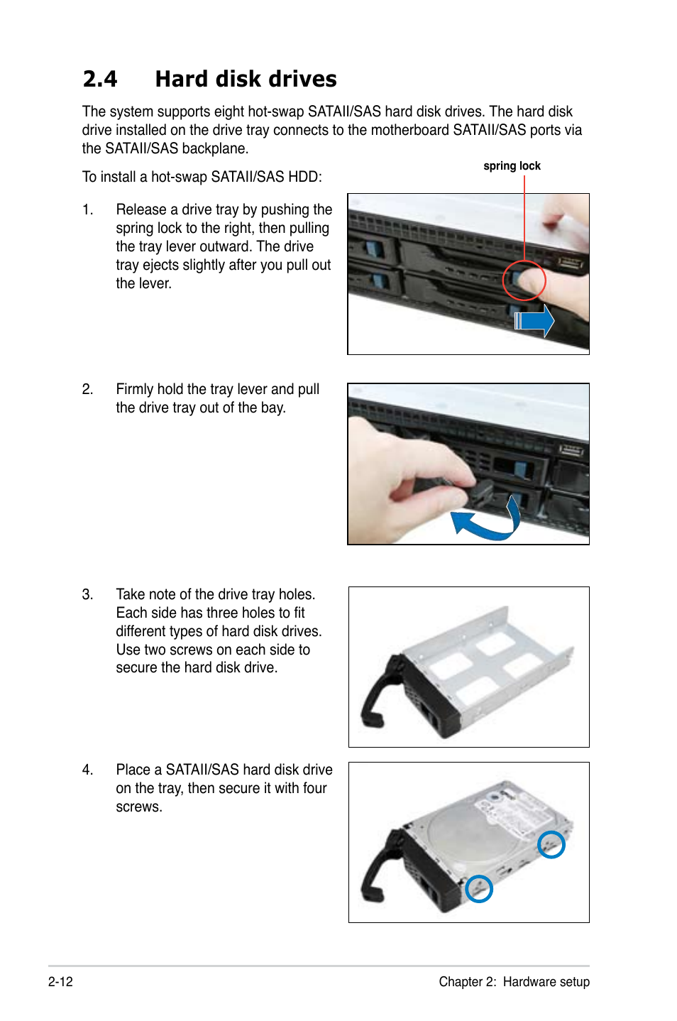 4 hard disk drives | Asus ESC4000 G2 User Manual | Page 34 / 200