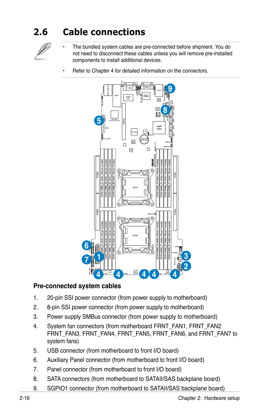 6 cable connections | Asus ESC4000 G2 User Manual | Page 38 / 200