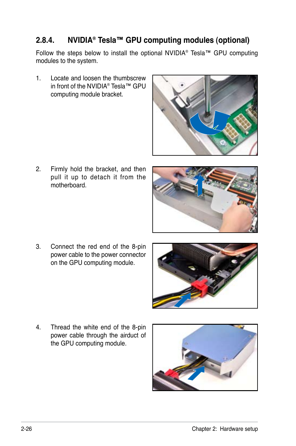 Nvidia, Tesla™ gpu computing modules (optional) | Asus ESC4000 G2 User Manual | Page 48 / 200