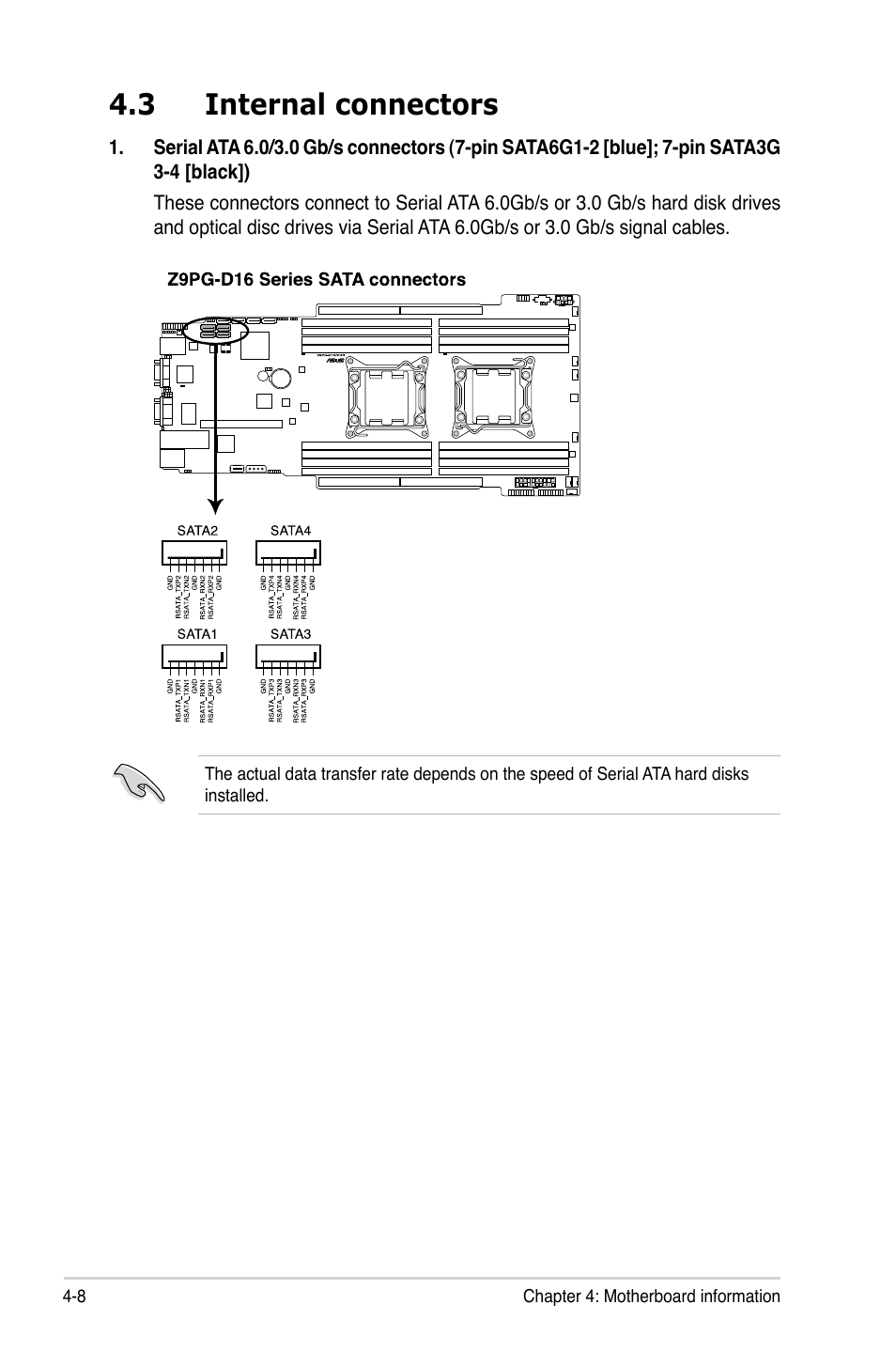 3 internal connectors | Asus ESC4000 G2 User Manual | Page 64 / 200