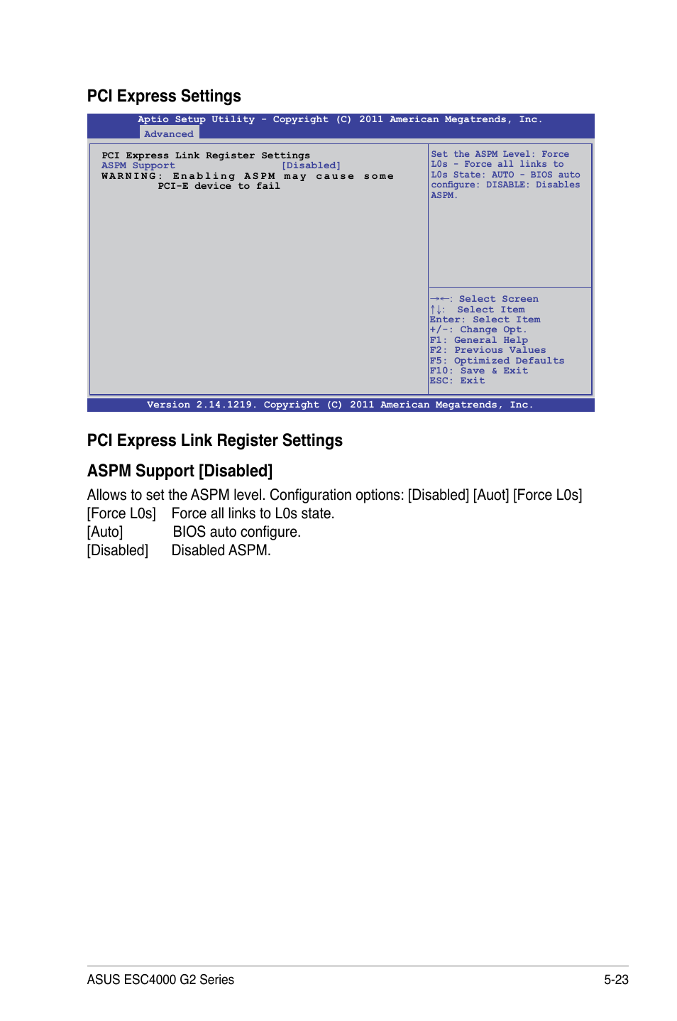 Pci express settings | Asus ESC4000 G2 User Manual | Page 97 / 200