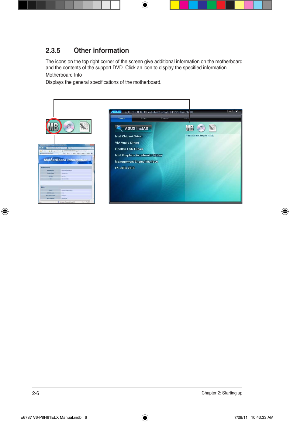 5 other information, Other information -6 | Asus V6-P8H61ELX User Manual | Page 24 / 72