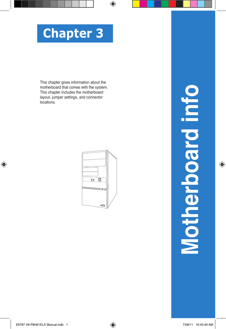 Chapter 3, Motherboard info | Asus V6-P8H61ELX User Manual | Page 39 / 72