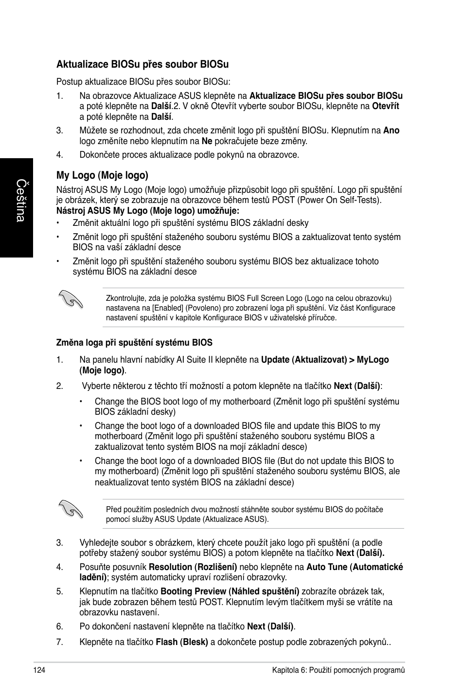 Čeština | Asus CG8270 User Manual | Page 126 / 362