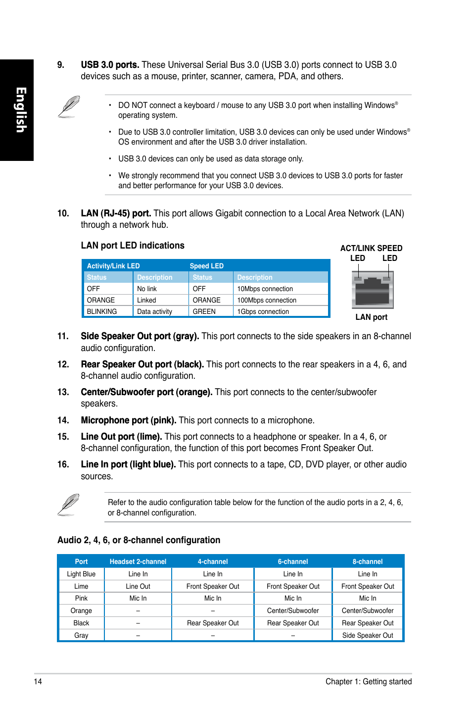 English | Asus CG8270 User Manual | Page 16 / 362