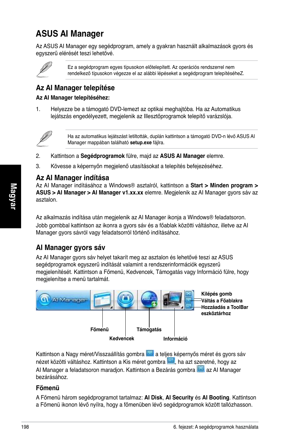 Asus ai manager, Mag ya r m ag ya r m ag ya r m ag ya r | Asus CG8270 User Manual | Page 200 / 362