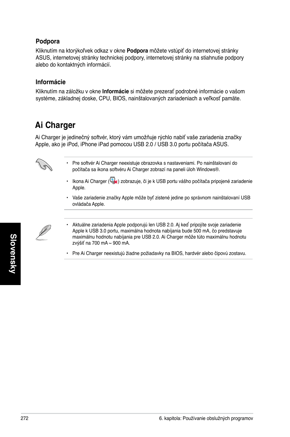 Ai charger, Slovensky | Asus CG8270 User Manual | Page 274 / 362