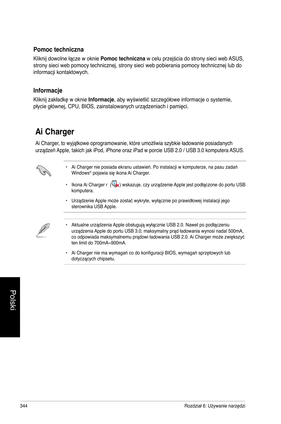 Ai charger, Polski | Asus CG8270 User Manual | Page 346 / 362