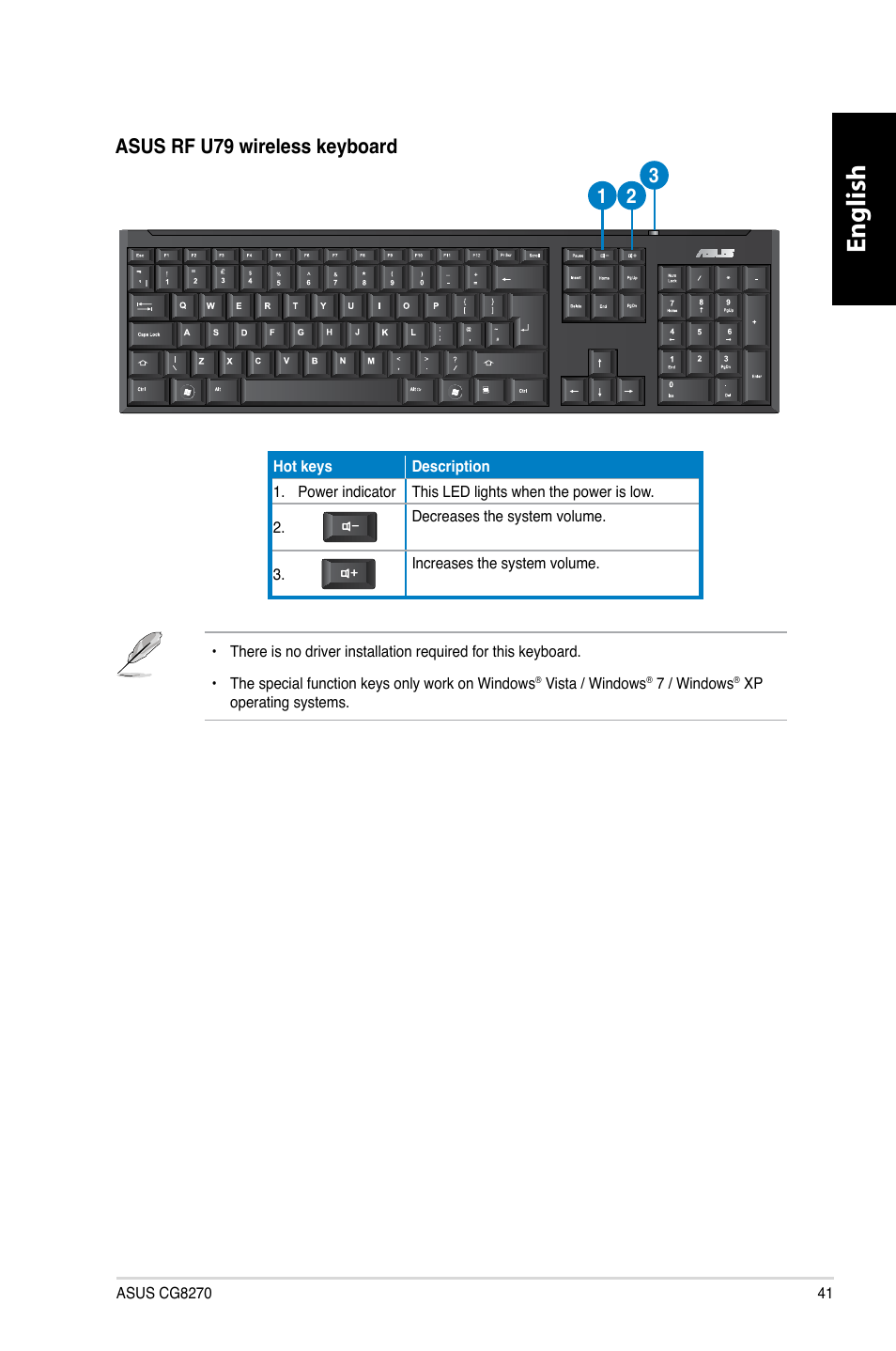 English | Asus CG8270 User Manual | Page 43 / 362