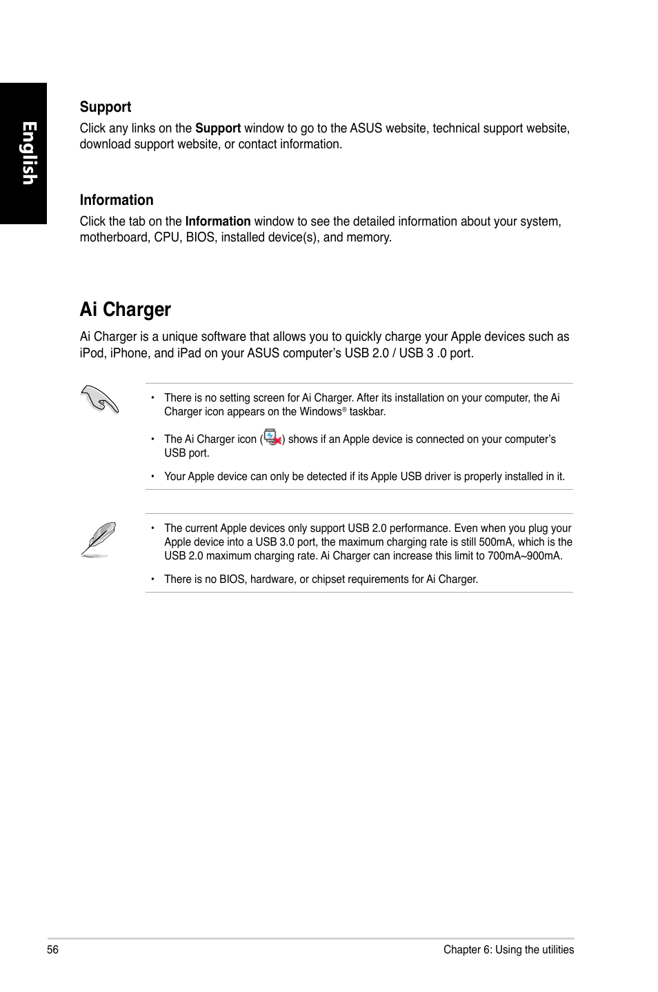 Ai charger, English | Asus CG8270 User Manual | Page 58 / 362