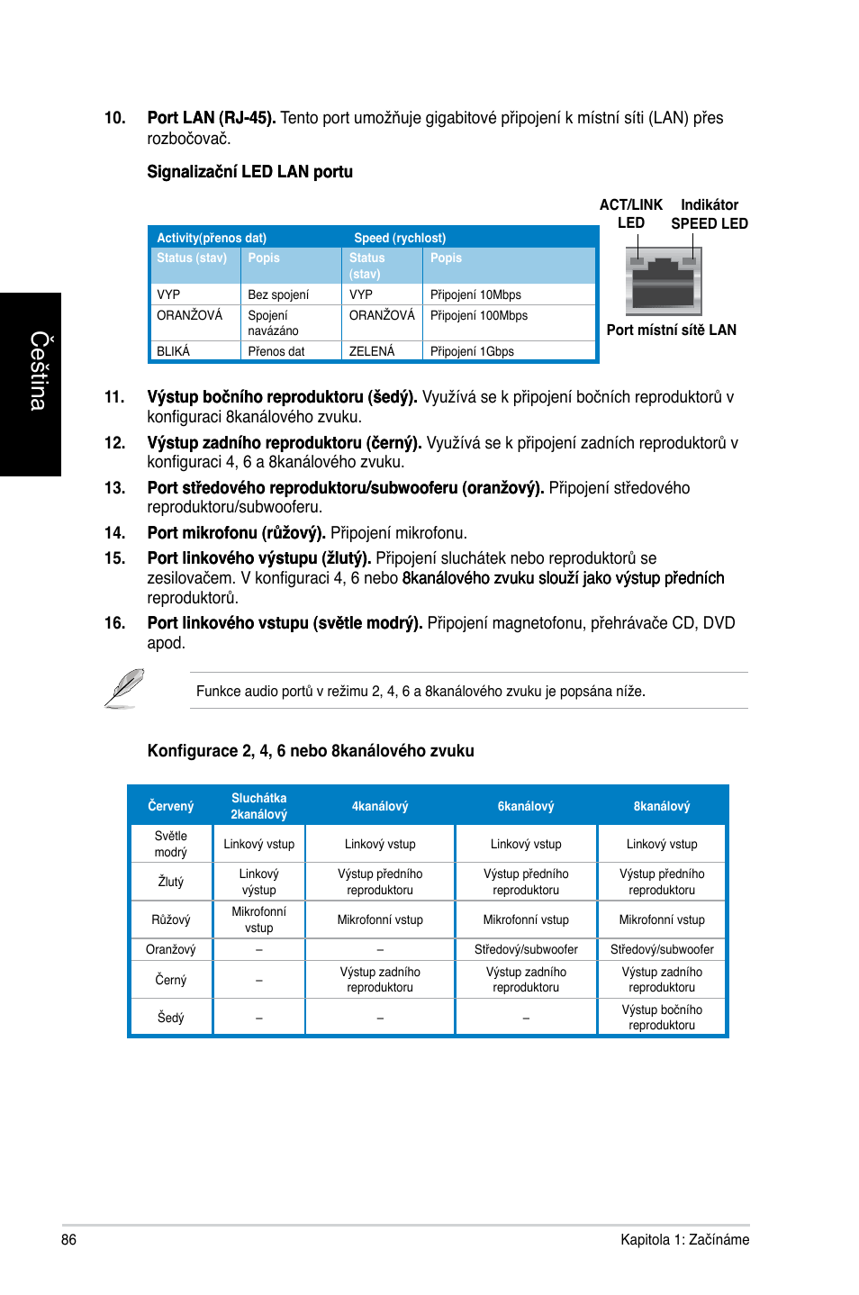 Čeština | Asus CG8270 User Manual | Page 88 / 362