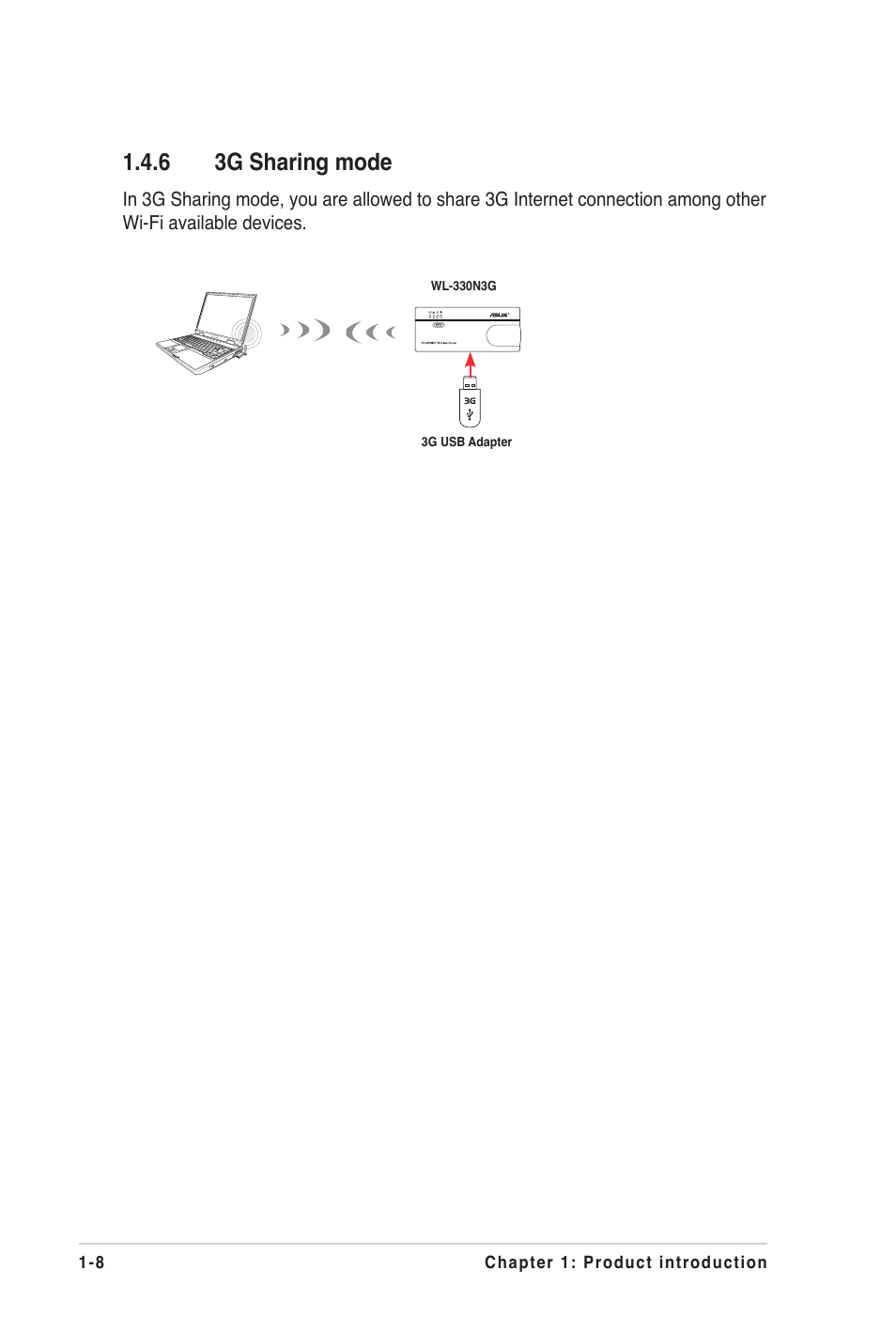 6 3g sharing mode, 3g sharing mode -8 | Asus WL-330N3G User Manual | Page 18 / 70