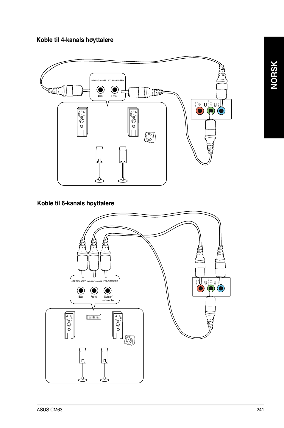 Norsk | Asus CM6340 User Manual | Page 243 / 352