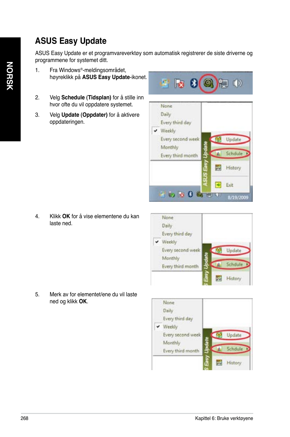 Asus easy update, Asus.easy.update, Norsk | Asus CM6340 User Manual | Page 270 / 352