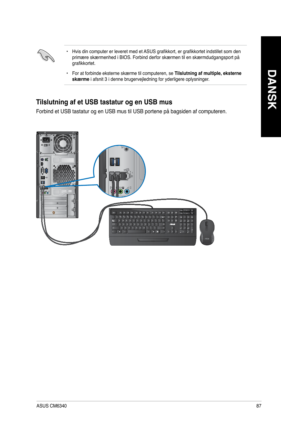 Dansk | Asus CM6340 User Manual | Page 89 / 352