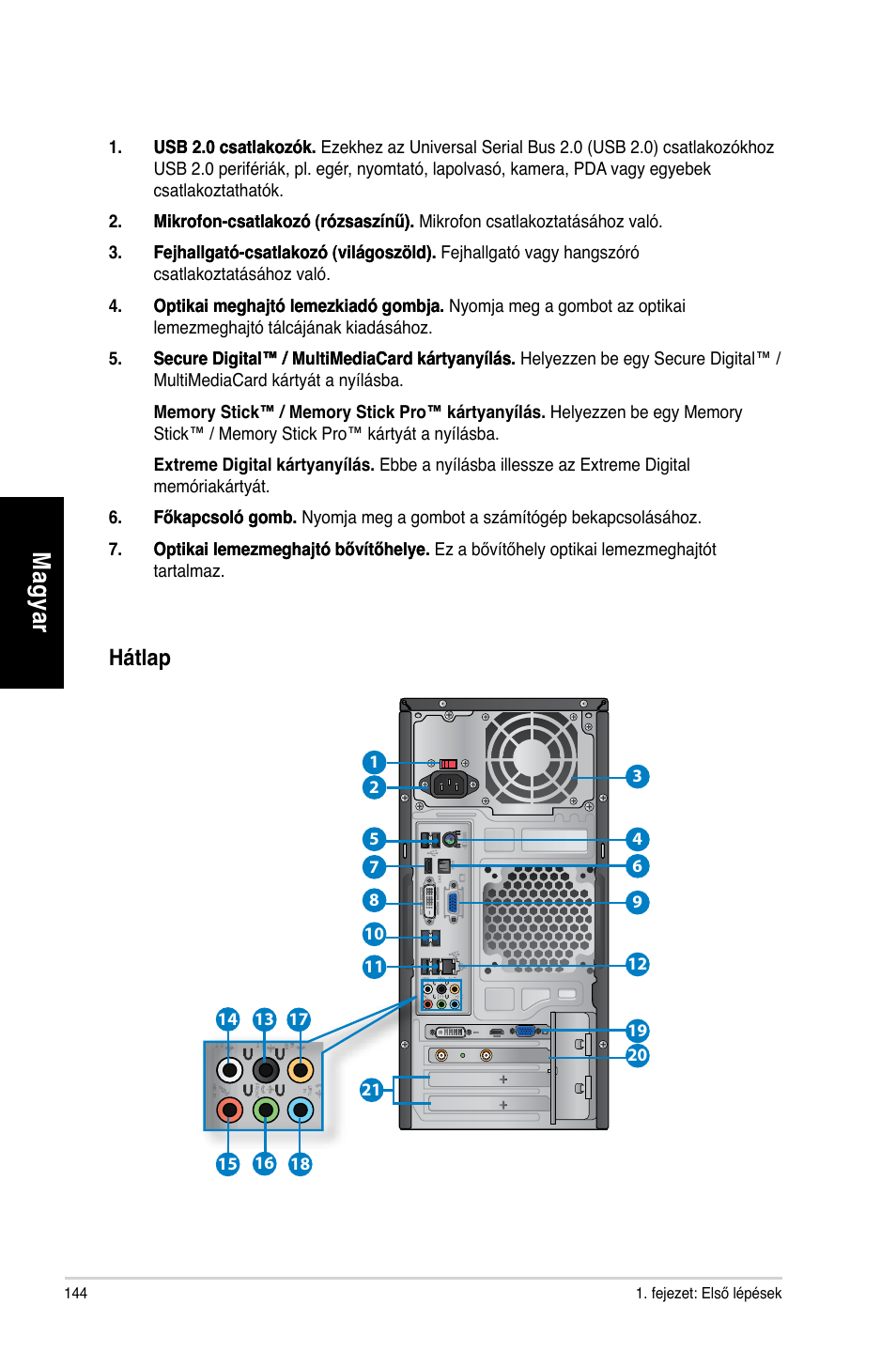 Mag ya r m ag ya r m ag ya r m ag ya r, Hátlap | Asus CM1740 User Manual | Page 144 / 330