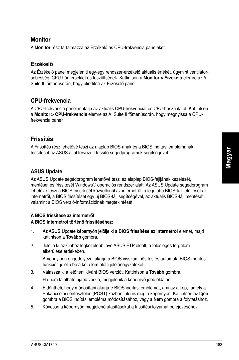 Mag ya r m ag ya r | Asus CM1740 User Manual | Page 183 / 330