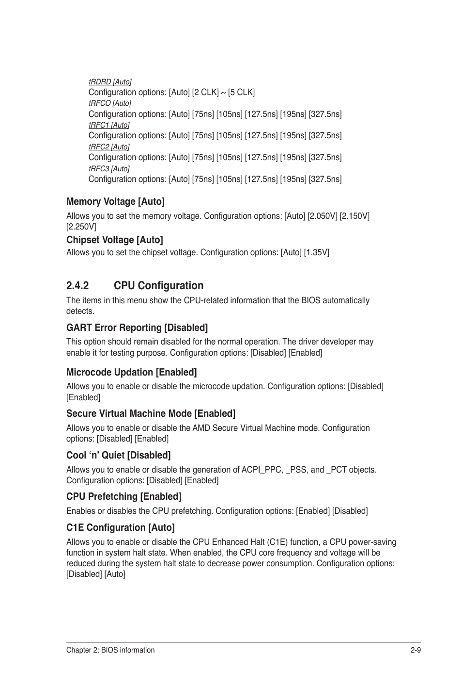 2 cpu configuration, Cpu configuration -9 | Asus M2N68-AM SE User Manual | Page 41 / 48