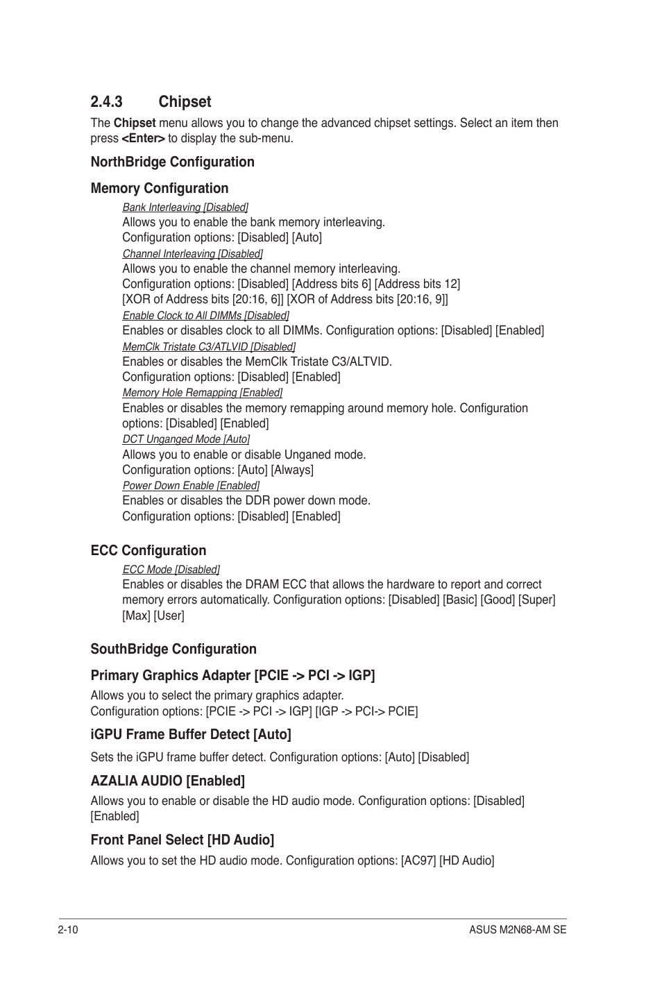 3 chipset, Chipset -10 | Asus M2N68-AM SE User Manual | Page 42 / 48