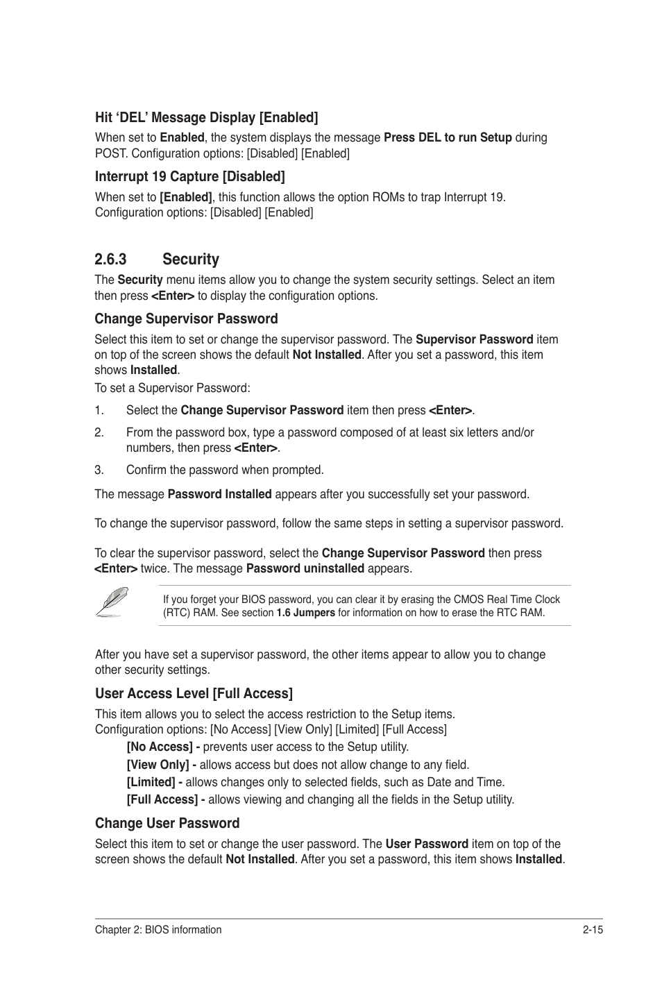 3 security, Security -15 | Asus M2N68-AM SE User Manual | Page 47 / 48