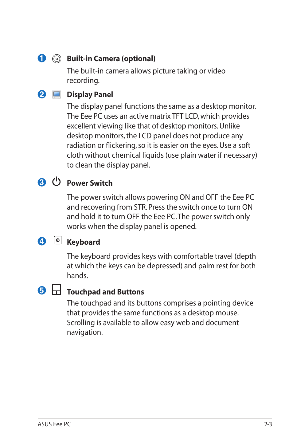 Asus Eee PC 2G Surf/Linux User Manual | Page 13 / 120