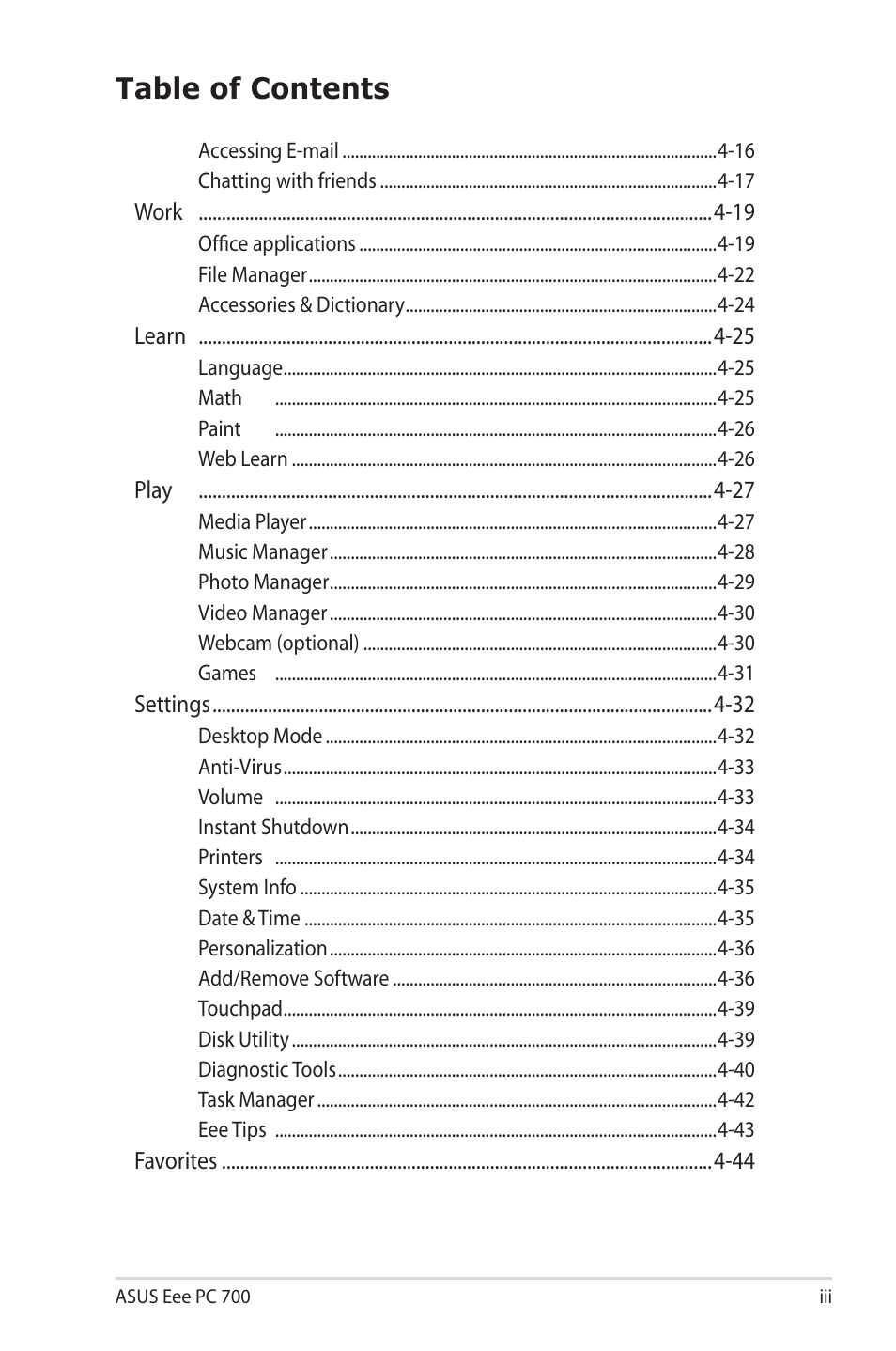 Asus Eee PC 2G Surf/Linux User Manual | Page 3 / 120