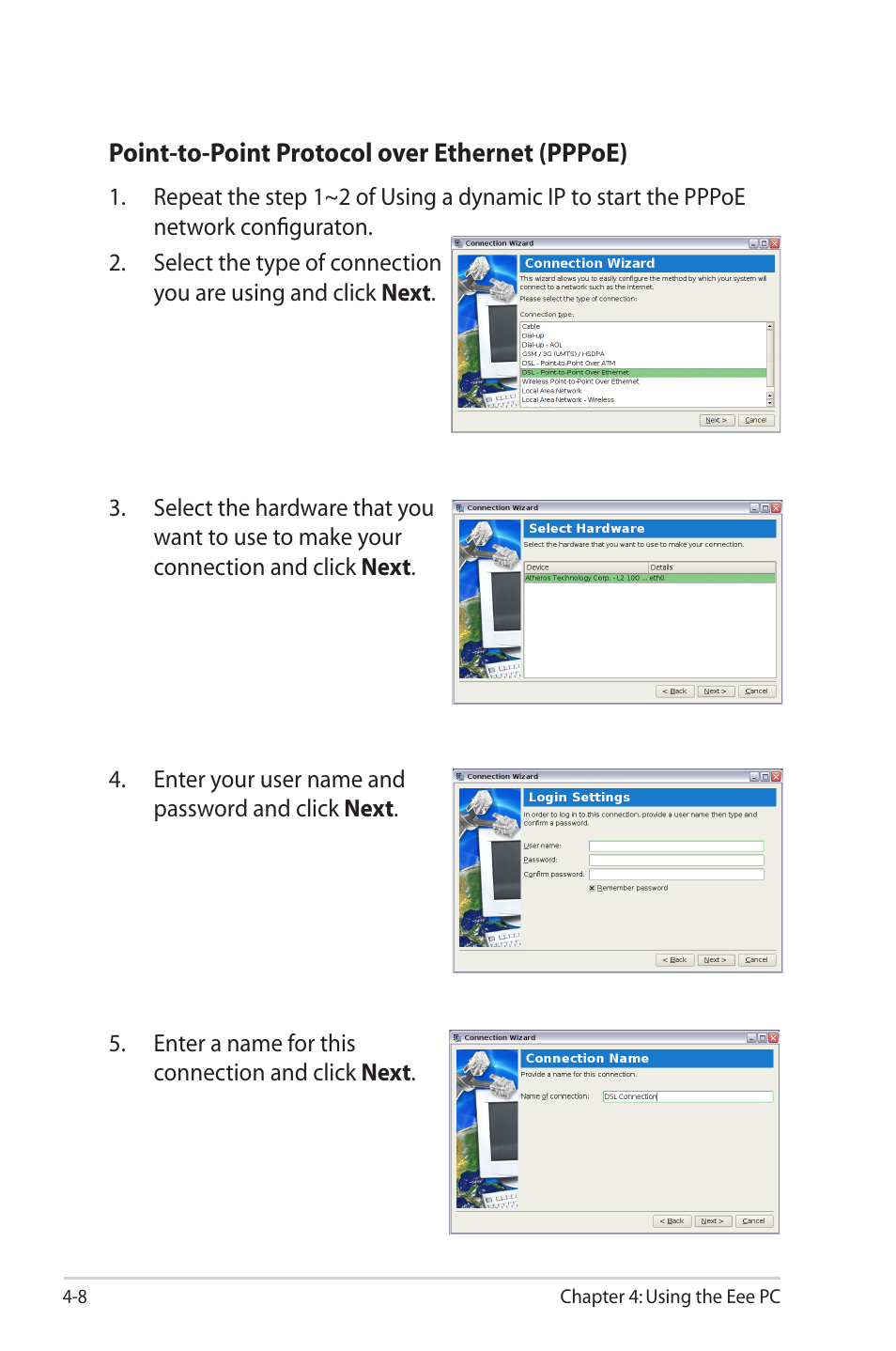 Asus Eee PC 2G Surf/Linux User Manual | Page 42 / 120