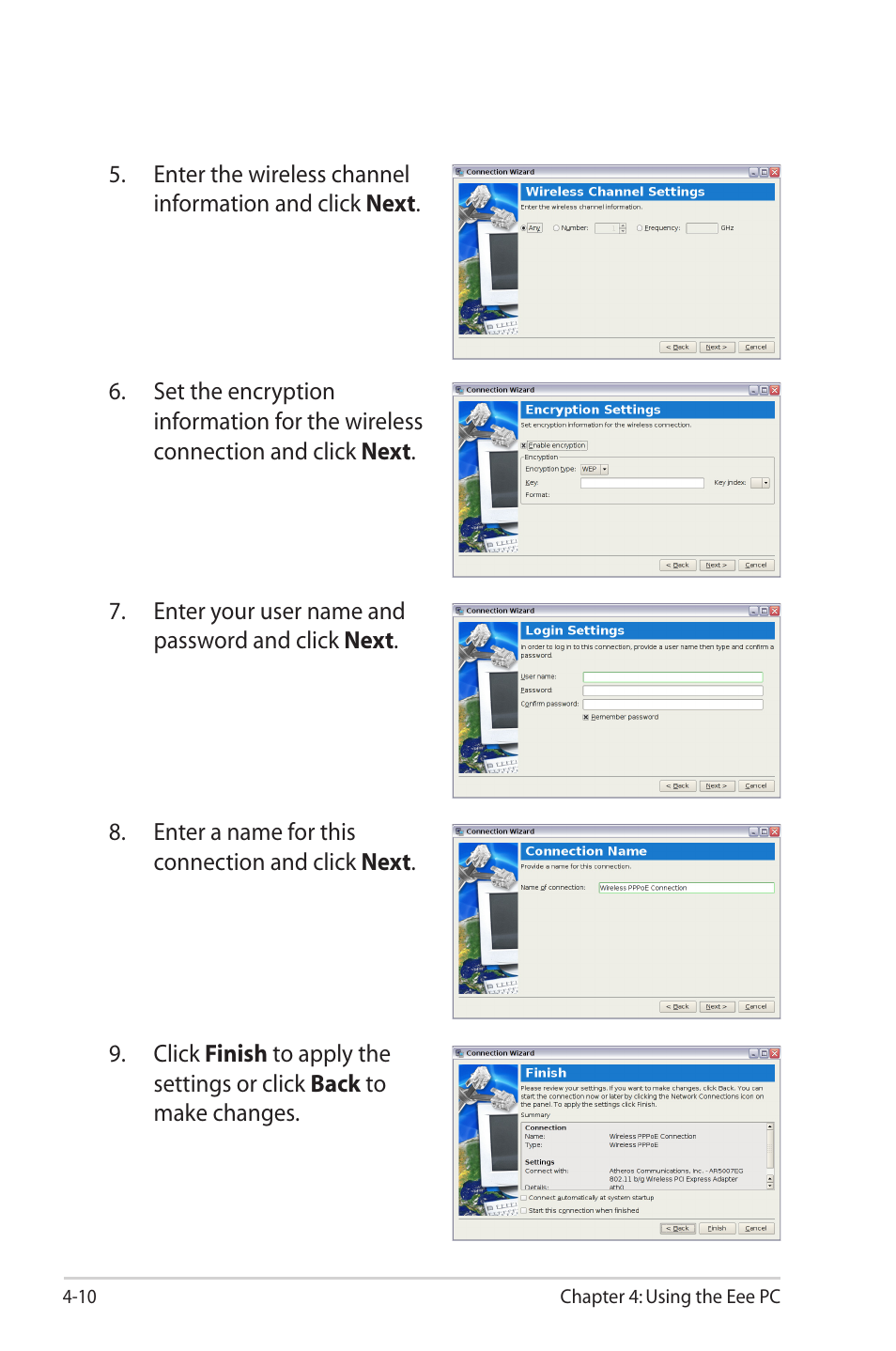 Asus Eee PC 2G Surf/Linux User Manual | Page 44 / 120