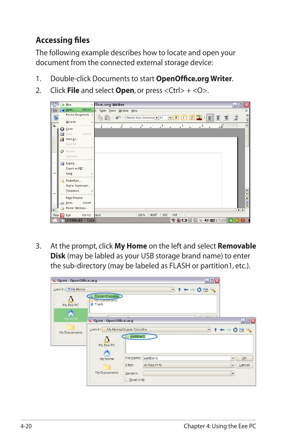 Asus Eee PC 2G Surf/Linux User Manual | Page 54 / 120