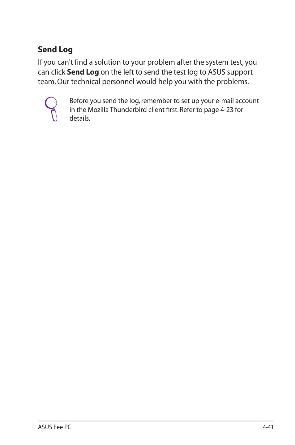 Send log | Asus Eee PC 2G Surf/Linux User Manual | Page 75 / 120