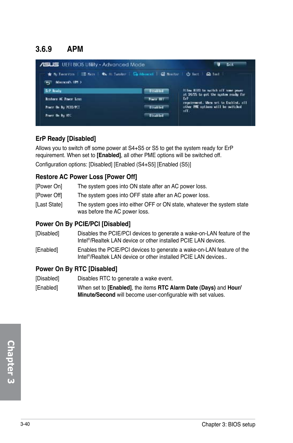 9 apm, Apm -40, Chapter 3 | Asus Z87-EXPERT User Manual | Page 124 / 174