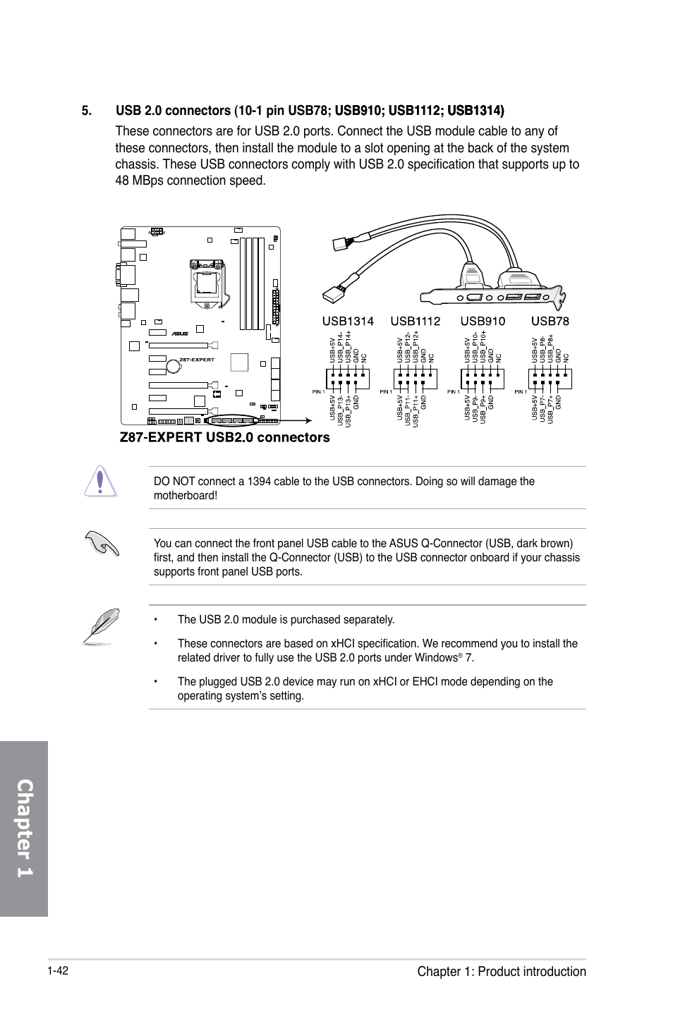 Chapter 1 | Asus Z87-EXPERT User Manual | Page 58 / 174