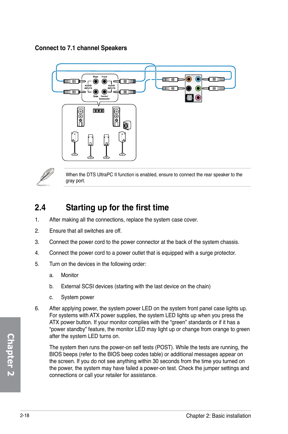 4 starting up for the first time, Starting up for the first time -18, Chapter 2 | Asus Z87-EXPERT User Manual | Page 82 / 174